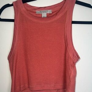 AllSaints Women's Sleeveless Crop Tank Top Size UK 4, U.S. XS / 0 Rib knit